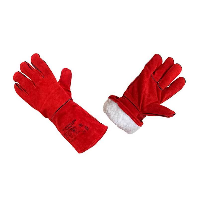 Краги спилковые пятипалые «Трек» утепленные.